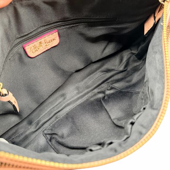 Elliott Lucca Blush Leather Crossbody Bag Chain Strap Zip Pocket - Picture 6 of 14